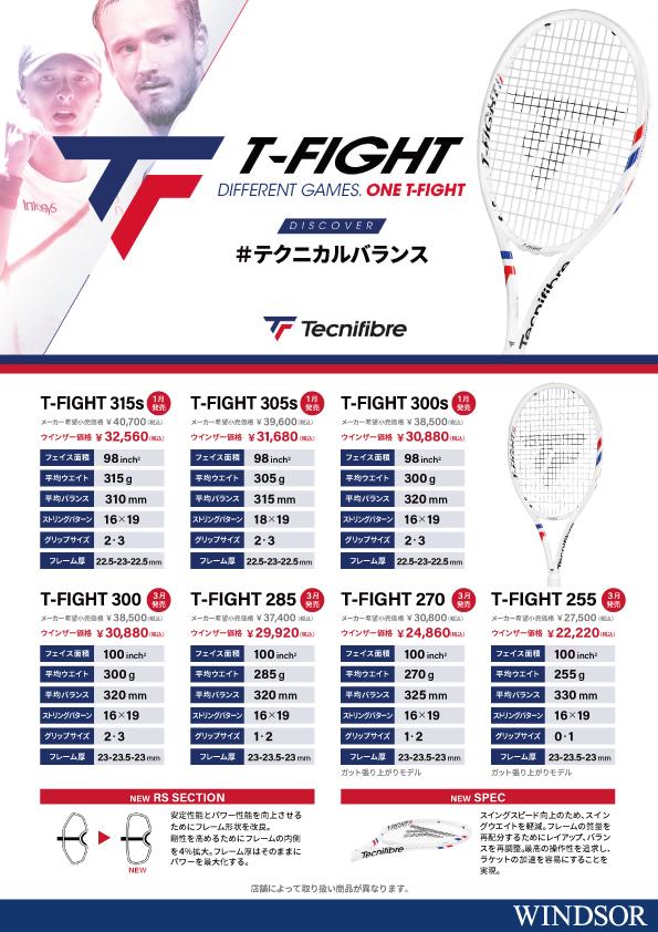【Tecnifibre】T-FIGHTシリーズ　第二弾発売開始！！