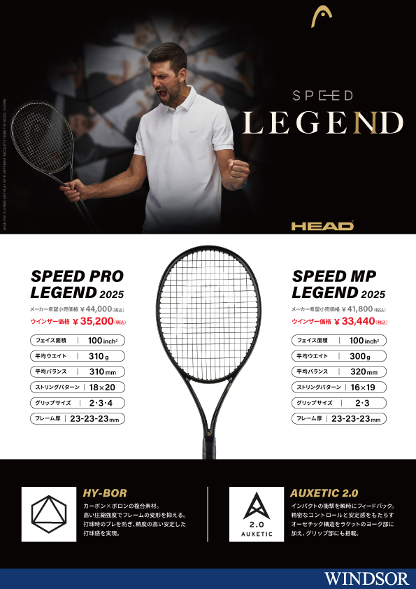 【HEAD】SPEED LEGEND 本日ついに全グリップサイズ発売開始!!