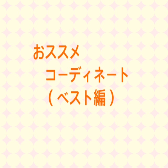 ★おススメコーディネート・『ベスト』編★