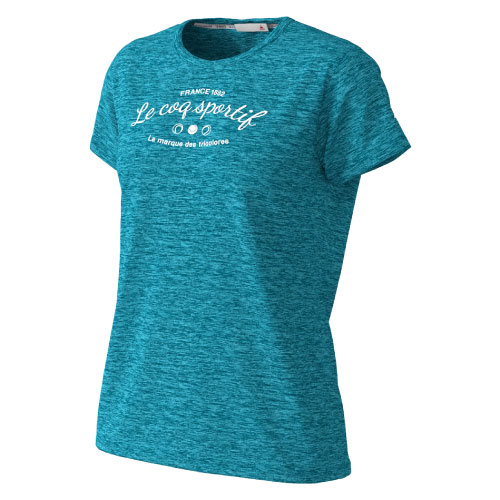 【メーカー取寄せ商品】ルコックスポルティフ 半袖シャツ（QTWPJA06-OCD）[lecoq sportif LS レディーステニスウエア] 21SS 【ネットバーゲン】（L）