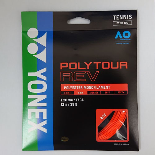 ヨネックス ポリツアーレブ ブライトオレンジ (YONEX PTGR-160) ポリエステル ストリング（1.25mm / ブライトオレンジ（160））