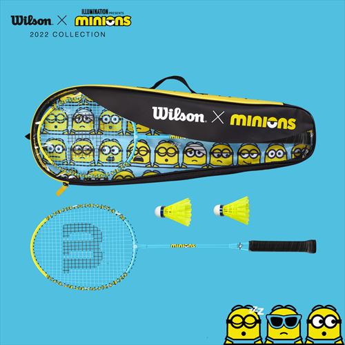 ウイルソン MINIONS 2.0 JR BADMINTON SET2 （ WR105710F2 ） [ wilson バ+D9:D177ドミントンラケット ] ※ジュニア レジャー用/張り上がり2本入り ※継続品（セット商品）