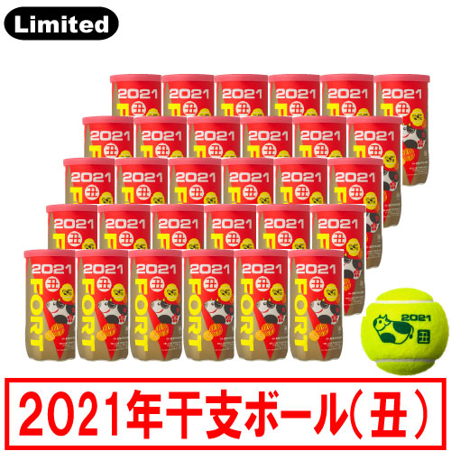 『残りわずか』【干支ボール】ダンロップ [DUNLOP] フォート 1箱（1缶2球入/30缶/60球※5ダース）2021年「丑」ペットボトル缶
