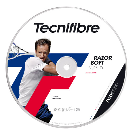 テクニファイバー レーザーソフト カーボン 200M ロール (0404RRAS) [ tecnifibre ポリエステル ストリング ]23SS【メーカー取寄せ商品】（1.25mm / カーボン）