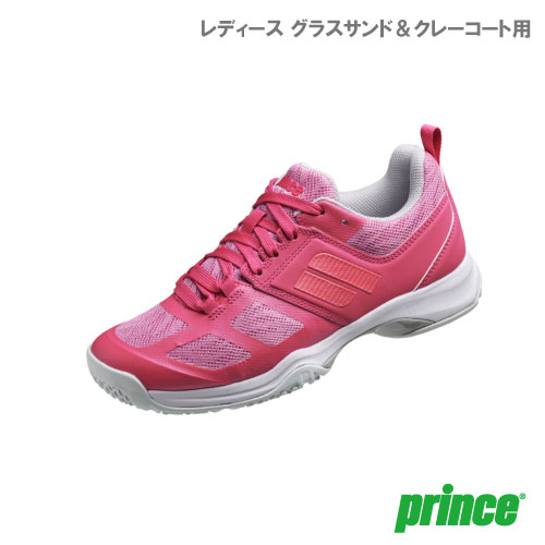 【SALE】プリンス WIDE LITE V CG（DPSWC6L ワイドライト5 CG 008カラー）［Prince シューズ レディース オムニ・クレー用] 23FW（24.0cm / ローズピンク（008））